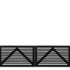 Best Plus Danmark Dubbele tuinpoort vuren - Tokyo louvre recht zwart (300 x 90 cm)