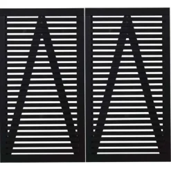 Discount Plus Danmark Dubbele tuinpoort vuren - Tokyo louvre recht zwart (200 x 180 cm)