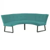 Outlet HomingXL Eetkamerbank - Amsterdam - stof Element turquoise 15 - geschikt voor tafel 150 cm
