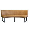 New HomingXL Eetkamerbank - Hengelo - lederlook Missouri cognac 03 - geschikt voor ovale tafel 200 cm
