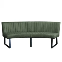 Discount HomingXL Eetkamerbank - Hengelo - lederlook Missouri groen 10 - geschikt voor ovale tafel 200 cm