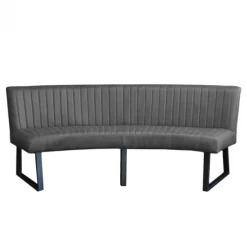 Outlet HomingXL Eetkamerbank - Hengelo - lederlook Missouri antraciet 09 - geschikt voor ovale tafel 240 cm