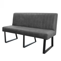 Sale HomingXL Eetkamerbank - Hengelo - leer Missouri antraciet 09 - 220 cm