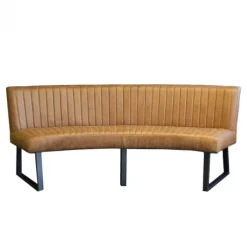 Outlet HomingXL Eetkamerbank - Hengelo - lederlook Missouri cognac 03 - geschikt voor ovale tafel 240 cm