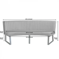 Outlet HomingXL Eetkamerbank - Hengelo - stof Element lichtgroen 11 - geschikt voor ovale tafel 200 cm