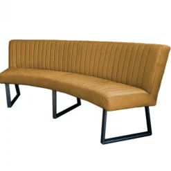 Online HomingXL Eetkamerbank - Hengelo - stof Element goud 08 - geschikt voor ovale tafel 240 cm