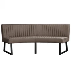 Outlet HomingXL Eetkamerbank - Hengelo - stof Element grijsbruin 05 - geschikt voor ovale tafel 200 cm