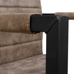 Online Bo Lundgren Eetkamerstoel - Apollo II - stof Cowboy retro lederlook taupe