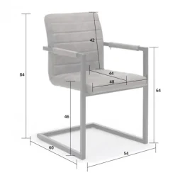 Outlet Bo Lundgren Eetkamerstoel - Apollo II - stof Bull lederlook taupe