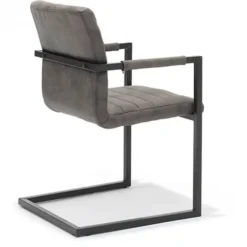 Bo Lundgren Eetkamerstoel - Apollo II - stof Cowboy retro lederlook antraciet