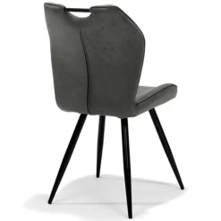 Outlet Bo Lundgren Eetkamerstoel - Cobra - lederlook Soft antraciet