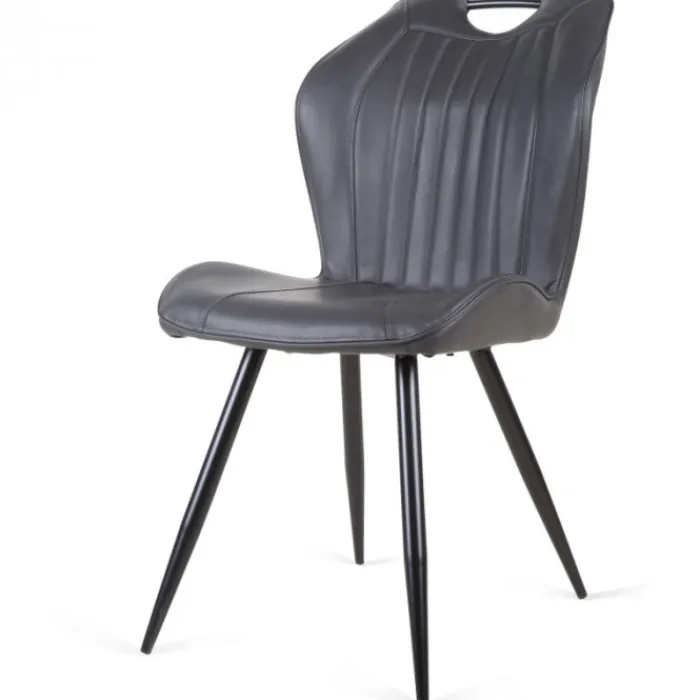 Clearance Bo Lundgren Eetkamerstoel - Cobra - leer Vintage zwart