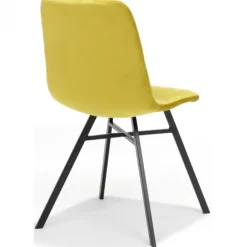 Outlet Bo Lundgren Eetkamerstoel - Dex - stof Velours okergeel