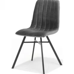 New Bo Lundgren Eetkamerstoel - Dex - stof Velours grijs