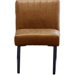 HomingXL Eetkamerstoel - Hengelo - geschikt voor ronde tafel - lederlook Missouri cognac 03