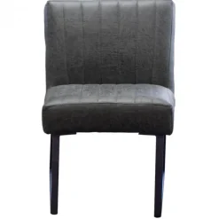 Discount HomingXL Eetkamerstoel - Hengelo - geschikt voor ronde tafel - lederlook Missouri antraciet 09