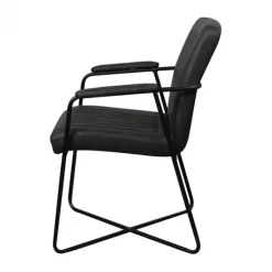 Hot Bo Lundgren Eetkamerstoel - Henry - leer Vintage zwart