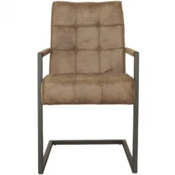 Hot Bo Lundgren Eetkamerstoel - Jupiter - stof Cowboy retro lederlook taupe