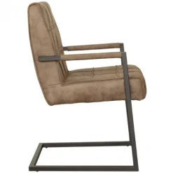 Hot Bo Lundgren Eetkamerstoel - Jupiter - stof Cowboy retro lederlook taupe