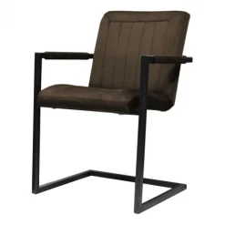 Discount HomingXL Eetkamerstoel - Lara met leuning - stof Element donkerbruin 25