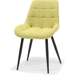 Discount Bo Lundgren Eetkamerstoel - Loena - stof Teddy Geel