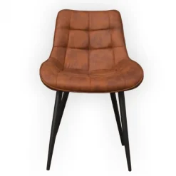 Online Bo Lundgren Eetkamerstoel - Loena - stof Cowboy retro lederlook cognac