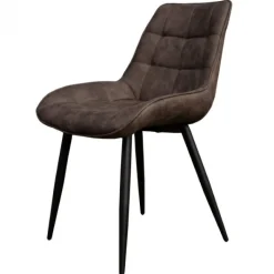 Sale Bo Lundgren Eetkamerstoel - Loena - stof Cowboy retro lederlook antraciet