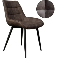 Sale Bo Lundgren Eetkamerstoel - Loena - stof Cowboy retro lederlook antraciet