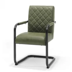 Hot Bo Lundgren Eetkamerstoel - Monaco - stof Maya lederlook groen