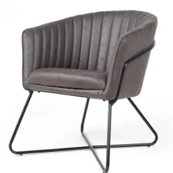 Best Bo Lundgren Eetkamerstoel - Nova - lederlook Soft antraciet