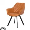 New Bo Lundgren Eetkamerstoel - Ringo - Draaibaar - Lederlook cognac