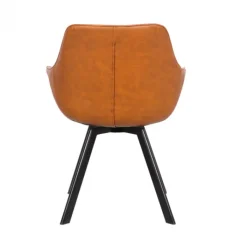 New Bo Lundgren Eetkamerstoel - Ringo - Draaibaar - Lederlook cognac