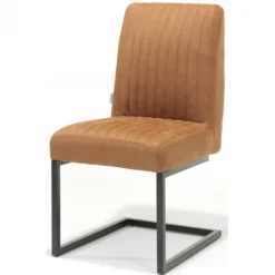 Discount Bo Lundgren Eetkamerstoel - Sanne - Lederlook Soft Cognac