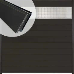 New Elephant Schutting composiet Mix & Match antraciet/ aluminium rooster (180 x 180 cm)