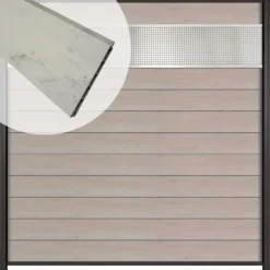 Best Elephant Schutting composiet Mix & Match bicolorgrijs/ aluminium rooster (180 x 180 cm)