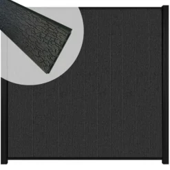 Sale Elephant Schutting composiet Mix & Match Shou Sugi Ban verticaal met zwart alu accessoires (170 x 180 cm)