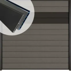 Elephant Schutting composiet Mix & Match dark grey/aluminium antraciet(180 x 180 cm)