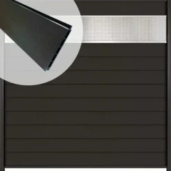 Online Elephant Schutting composiet Mix & Match antraciet/ aluminium rooster (180 x 180 cm)