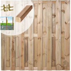 New Elephant Schutting set grenen Finch recht 15L rvs groen geimpregneerd (5,67 meter)