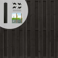 Elephant Schutting set vuren Finch recht 15L rvs zwart (7,55 meter)