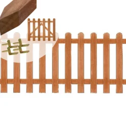 Outlet Elephant Tuinhek met poort set hardhout Bankirai Classic recht 10L ribbel (4,84 mtr)