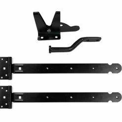 Outlet Elephant Tuinhek met poort set hardhout Bankirai Classic recht 10L ribbel (4,84 mtr)