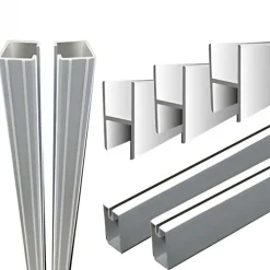 Clearance Elephant Zelfbouw schutting aluminium composiet zilvergrijs - Blank alu liggers - 180 x 180 cm