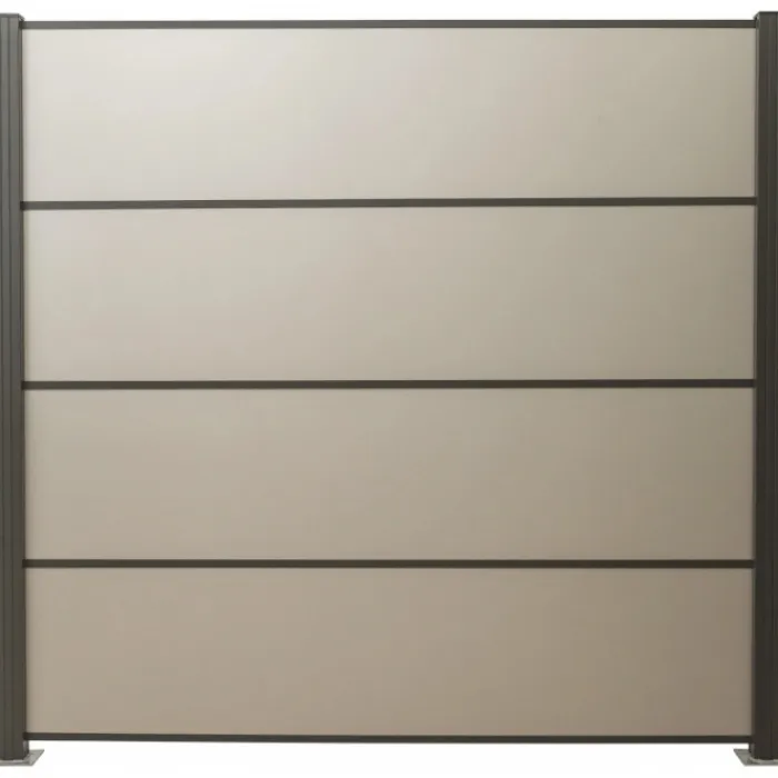 Elephant Zelfbouw schutting aluminium composiet zilvergrijs - Antraciet alu liggers - 180 x 180 cm