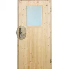 Online Plus Danmark Enkele deur met raam incl. kozijn en beslag - Rechtsdraaiend - Onbehandeld - 88,6 x 197,8 cm