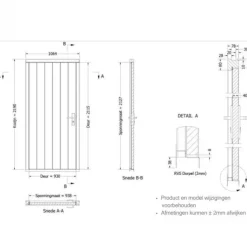 Clearance TrendHout Enkele plaatdeur met kozijn - linksdraaiend - zwart - 930 x 2115 mm incl. beslag