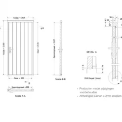 Discount TrendHout Enkele plaatdeur met kozijn - rechtsdraaiend - zwart - 930 x 2115 mm incl. beslag
