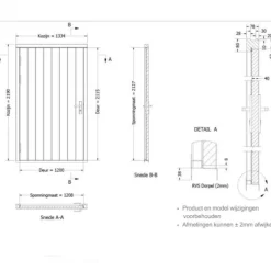 Discount TrendHout Enkele plaatdeur XL met kozijn - linksdraaiend - wit - 1200 x 2115 mm incl. beslag