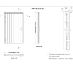 Online TrendHout Enkele plaatdeur XL met kozijn - linksdraaiend - zwart - 1200 x 2115 mm incl. beslag