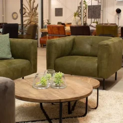 Outlet HomingXL Fauteuil - Almada - leer Bull groen 59